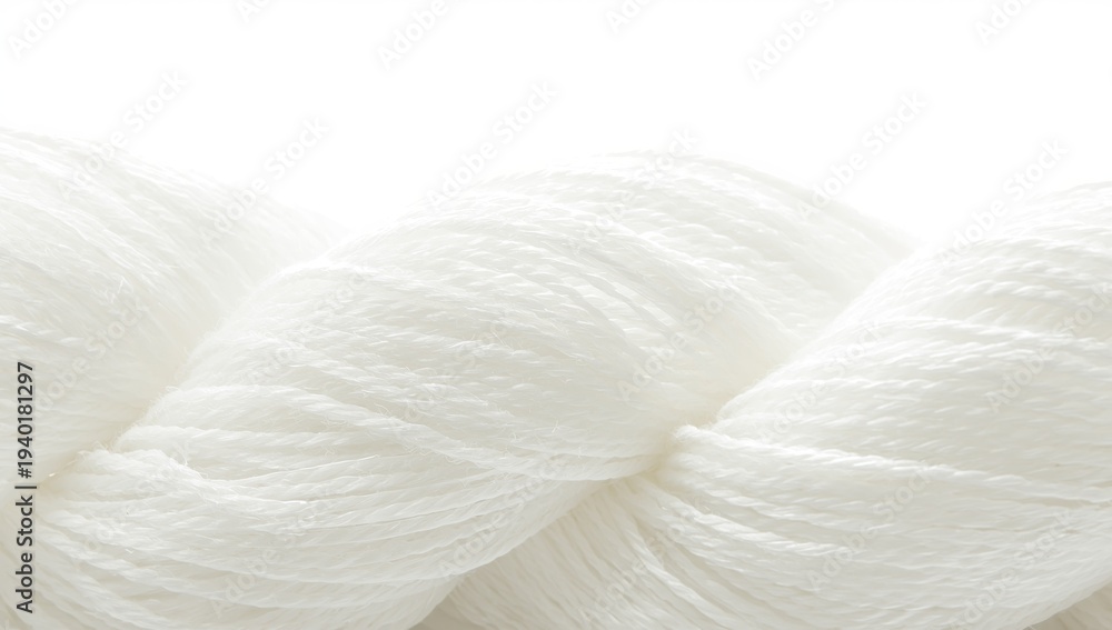 Obraz premium a close-up of a white thread bundle on a white backdrop