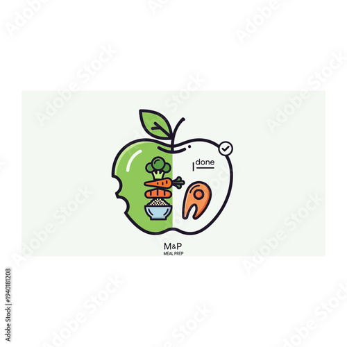 A cartoon illustration of a green apple with a face and a tooth on the right side