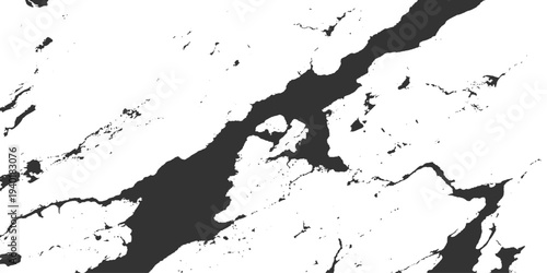 A detailed 3d vector illustration of a world map silhouette featuring a black ink splat texture on a grunge europe continent border design