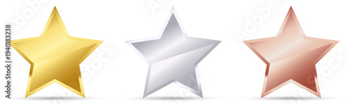 Gold, silver and bronze star set