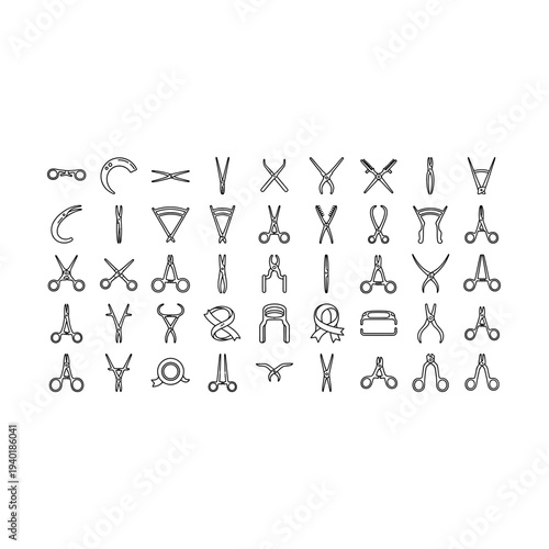 A collection of various black symbols and marks