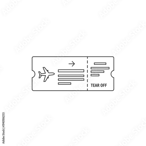Airplane ticket stub with lines for details