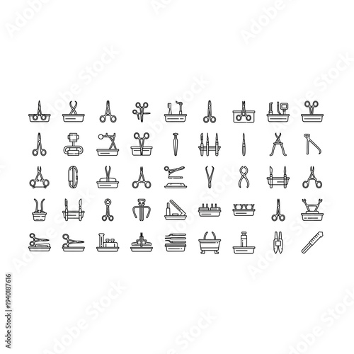 Collection of various musical instruments in black and white