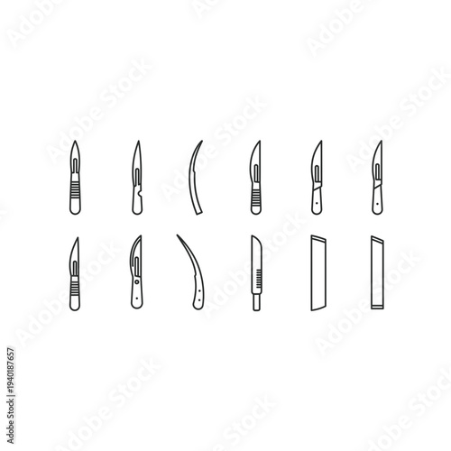 A set of various utility knives and blades for crafting and diy