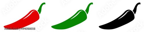 Spicy chili pepper icons