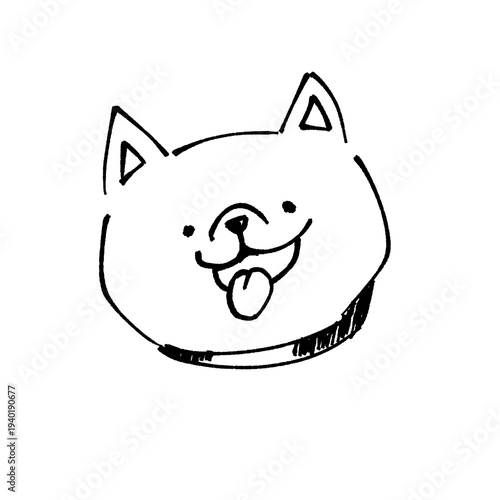 笑顔のしば犬のイラスト