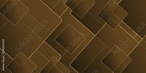Abstract hexagon soft color with brown and gold gradient background