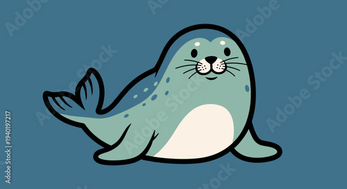Cartoon Seal Character Illustration.