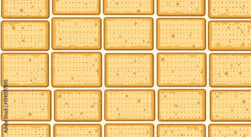 Matzah Bread Seamless Pattern Passover Jewish Holiday Food Background Illustration