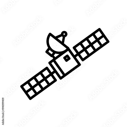 Satellite Spacecraft Orbiting Earth in Space with Solar Panels and Antennas