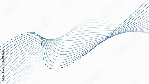 Tableau sur toile Wave-like spiral. Curved path of dots and lines. Vector image.