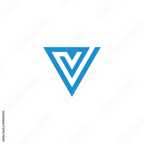 Abstract blue geometric V-shape logo design with clean lines on a white background