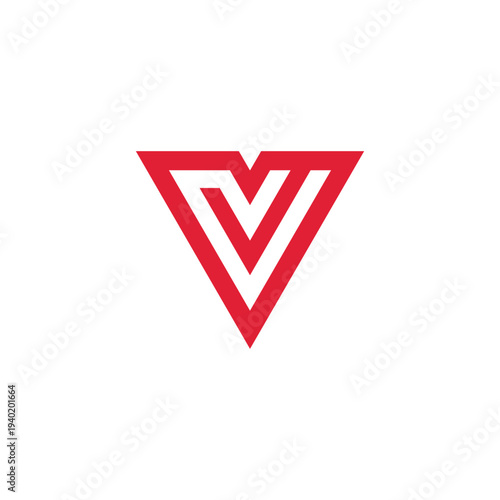 Modern abstract geometric logo design with red angular shapes on white background