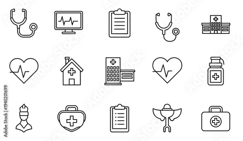 Medical and healthcare icons set