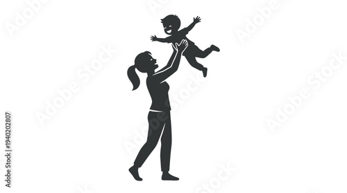 Happy mother playing with child in joyful moment together