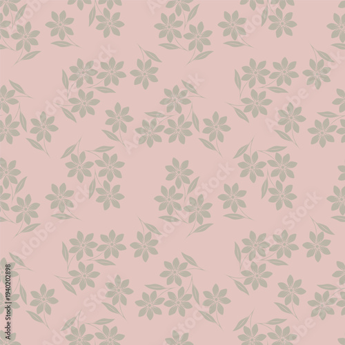 Cute seamless pattern with decorative flowers and leaves can be used for wallpapers, surface textures, textile,linen, kids cloth, pattern fills, page backgrounds and more designs