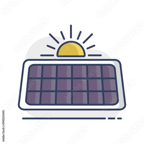 Solar panel energy minimal outline vector icon