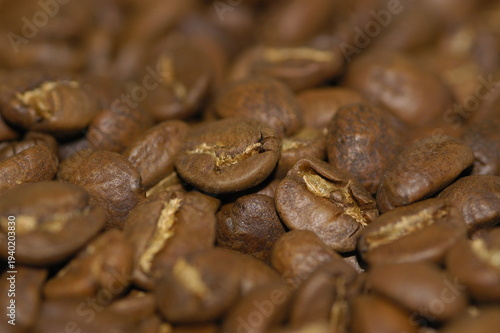 Roasted brown coffee beans for delicious coffee