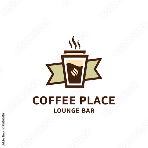 Coffee Place Lounge Bar Logo - A Stylish Design for Coffee Lovers.