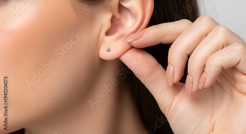 Close Up Of Female Pierced Ear