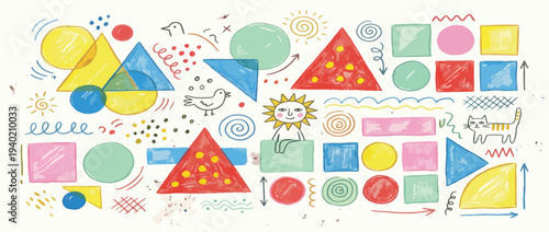 Funky colorful doodle crayon seamless pattern set. Hand drawn wood texture, zebra pencil lines, vertical thin stripes, cross hatch texture. Trendy funky doodle seamless pattern. Childish sketch drawin