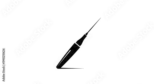 Eyeliner Brush Applicator Drawing a Short, Precise Line on Isolated White Background