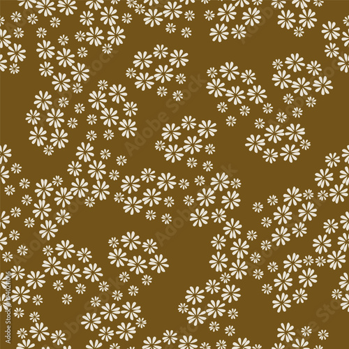 Cute seamless pattern with decorative flowers and leaves can be used for wallpapers, surface textures, textile,linen, kids cloth, pattern fills, page backgrounds and more designs
