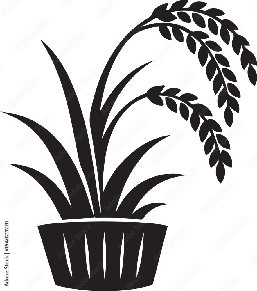 Fototapeta premium Rice plant vector illustration