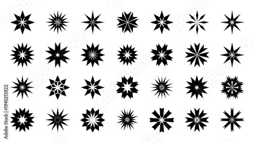 Collection of modern starburst shapes and designs