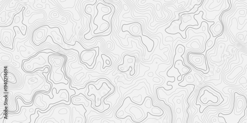 Modern Minimal Topographic Contour Map with Curved Terrain Elevation Lines
Abstract Geographic Relief Background Seamless Pattern Vector Illustration