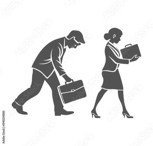 Businessman walking with briefcase in hand