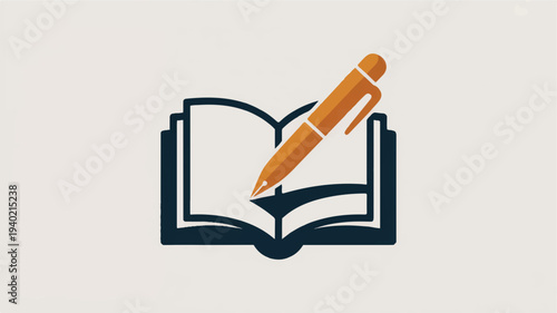 Open book with pencil on top symbolizing education and learning knowledge and study