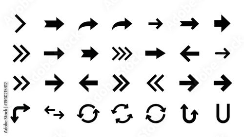 Collection of modern arrow icons for navigation and direction