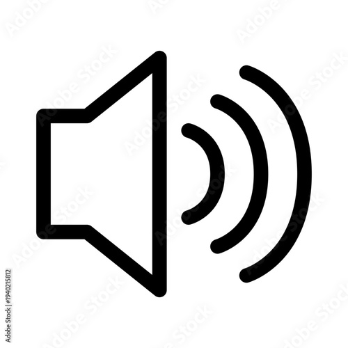 Sound wave speaker icon for audio communication