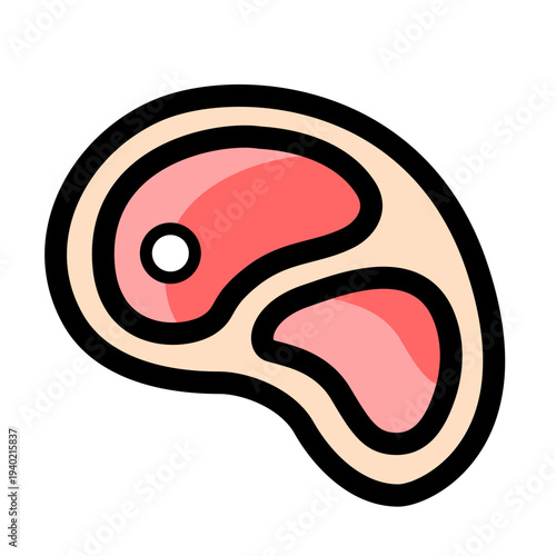 Raw steak with pink flesh and black outline on plate