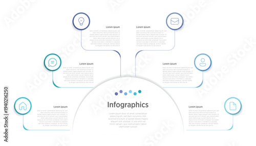 Bundle of six modern business infographics including timeline, circular workflow, comparison chart, data flow, pyramid strategy, and roadmap designs — clean, minimalist layouts for presentations.