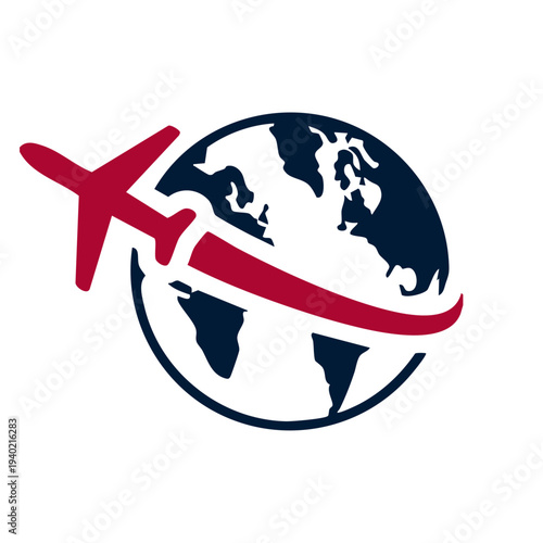 Global travel ban concept with red prohibition sign over world map illustration.