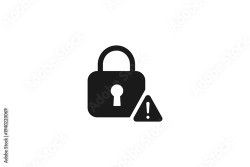 Security Lock Warning Icon Data Protection Alert Symbol