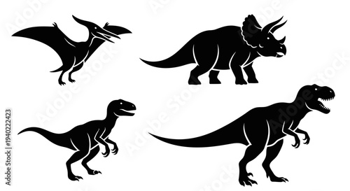 Dinosaur Silhouettes Collection - Prehistoric Creatures Set