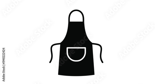 Black apron graphic a simple kitchen tool depiction silhouette