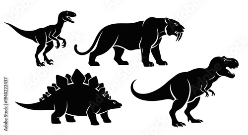 Dinosaur and Prehistoric Animal Silhouettes Collection