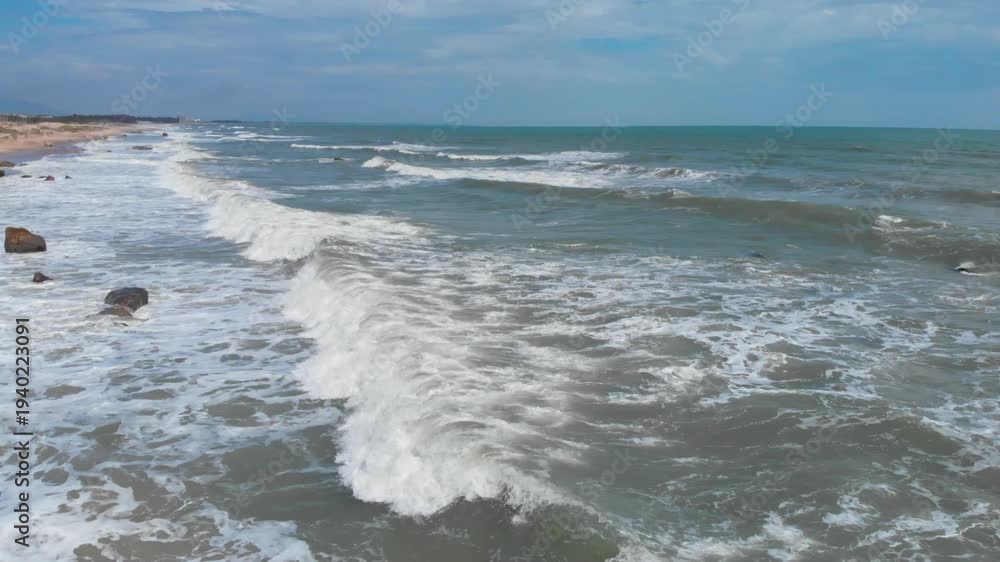 Ocean Waves Moving Across Sea Surface Natural Marine Background With ocean-waves-moving-across-sea-surface-natural-marine-background-with