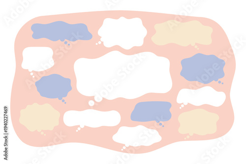 悩み表現に使えるもやもや吹き出し素材