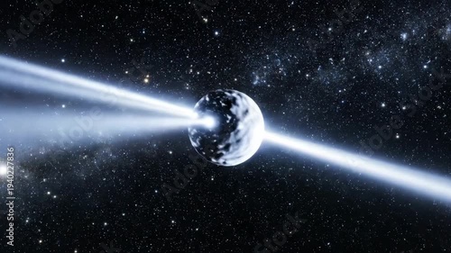 Stunning Cosmic Event - A Pulsars Powerful Energy Emission in Space.