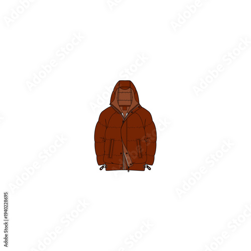 mens puffer jacket fashion flat 