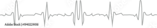 Minimalist grey heartbeat line a simple vector ECG waveform for medical apps and health monitoring