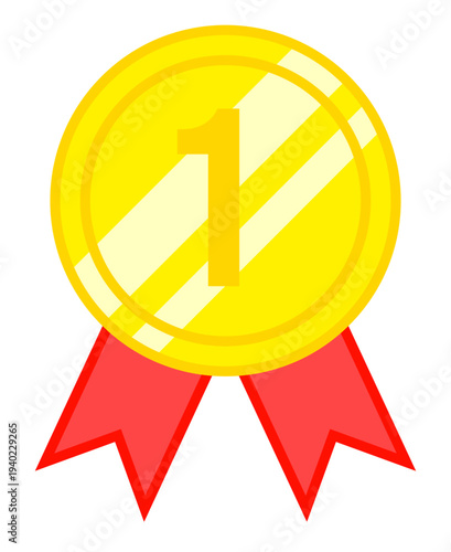 1位 メダル アイコン 単体 ベクター素材