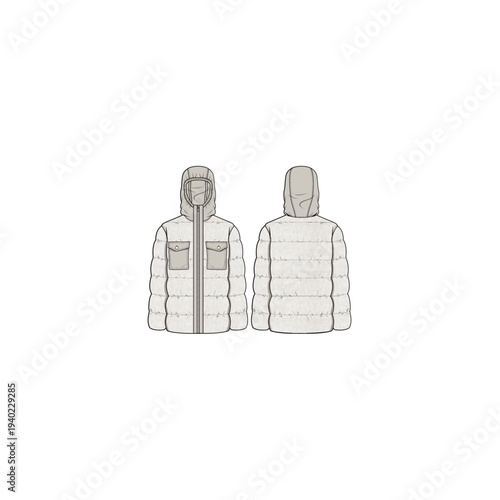 mens puffer jacket fashion flat 