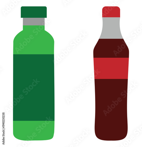 Vector Plastic Bottles – Flat Icons for Beverage Industry & Packaging