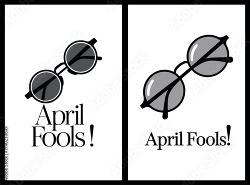 April Fools Day with Sunglasses and Playful Typography for Pranks